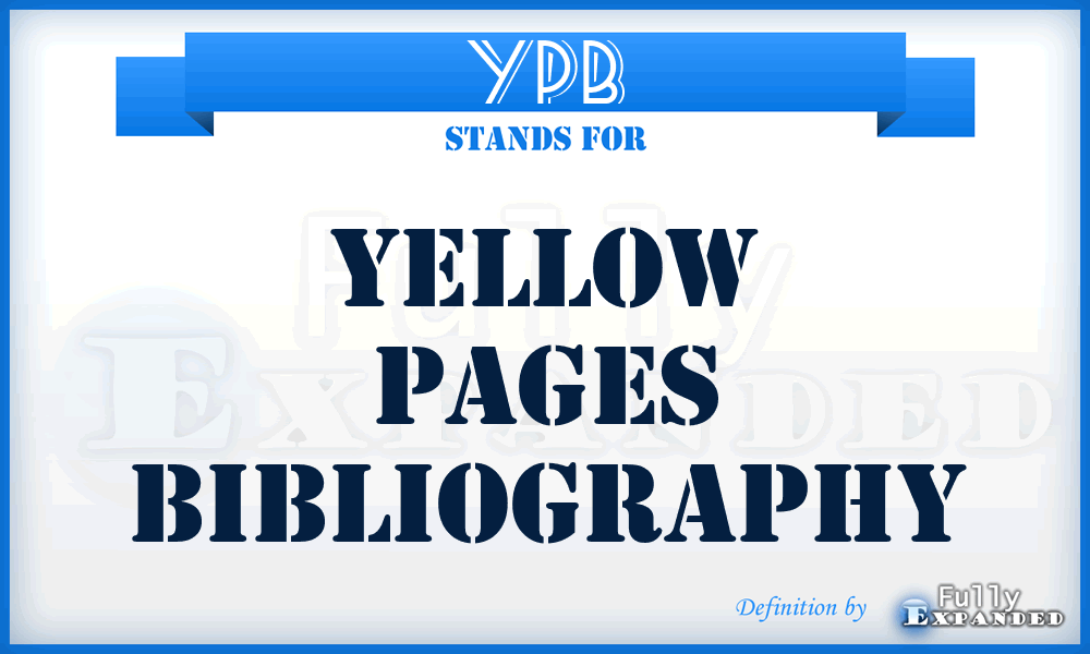 YPB - Yellow Pages Bibliography