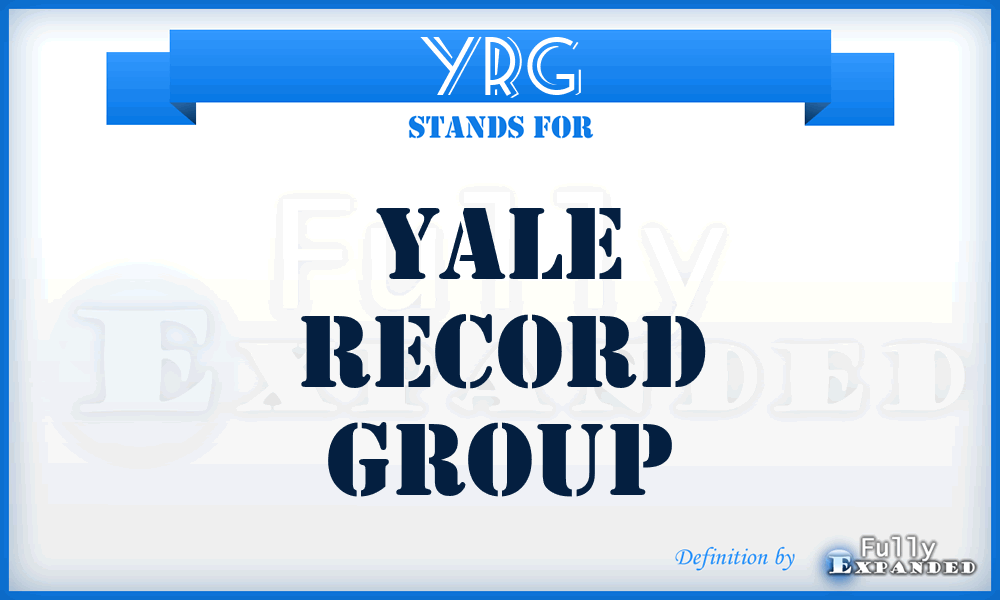 YRG - Yale Record Group