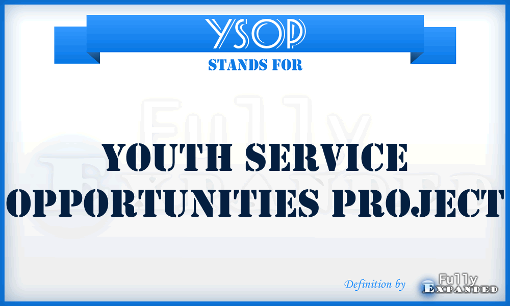 YSOP - Youth Service Opportunities Project