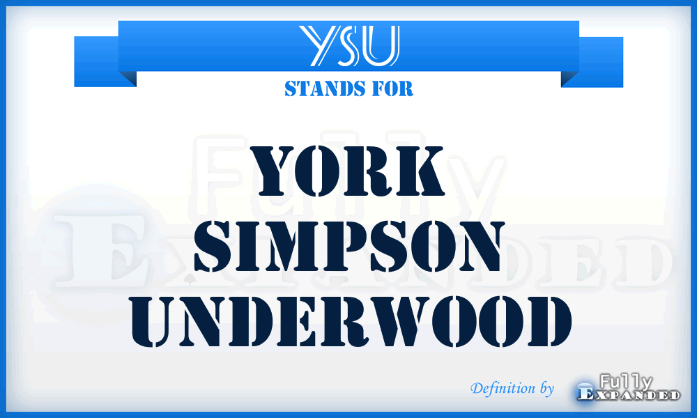YSU - York Simpson Underwood
