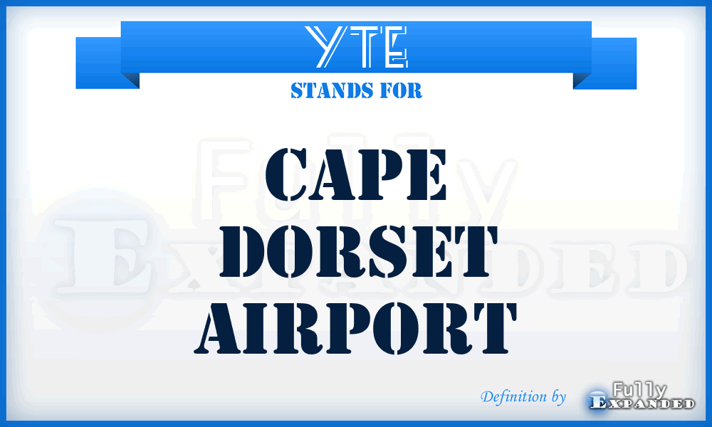 YTE - Cape Dorset airport
