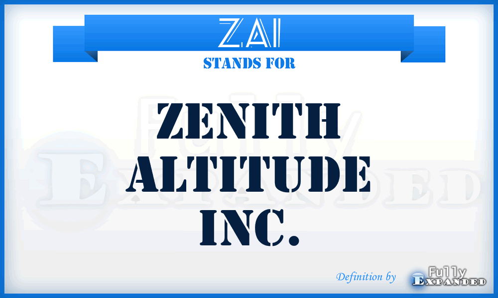 ZAI - Zenith Altitude Inc.