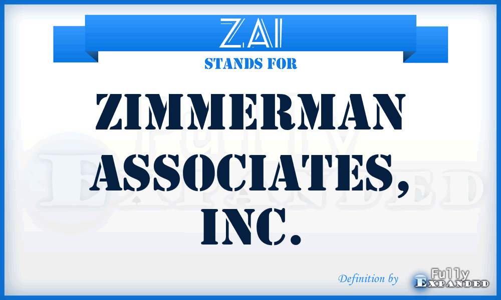 ZAI - Zimmerman Associates, Inc.
