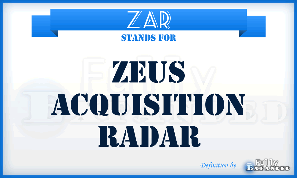 ZAR - Zeus acquisition radar