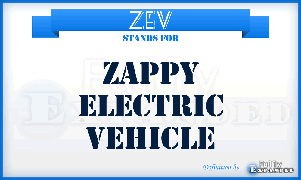 ZEV - Zappy Electric Vehicle