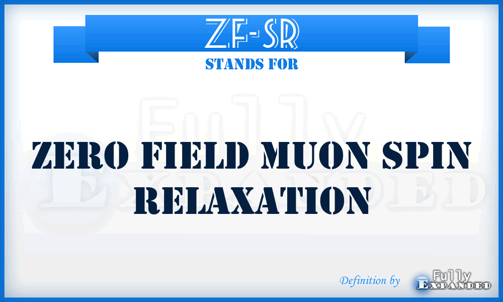 ZF-µSR - zero field muon spin relaxation