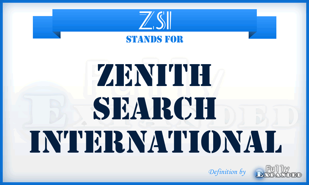 ZSI - Zenith Search International