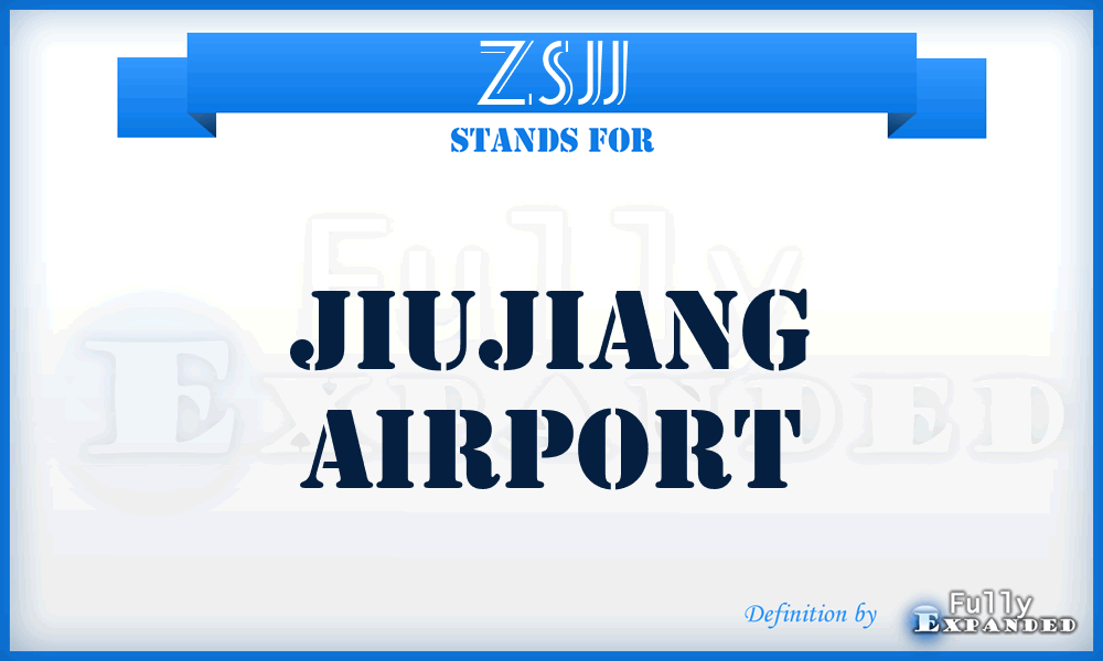 ZSJJ - Jiujiang airport
