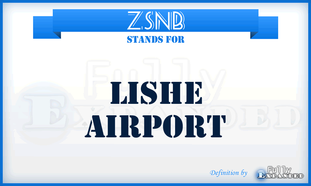 ZSNB - Lishe airport