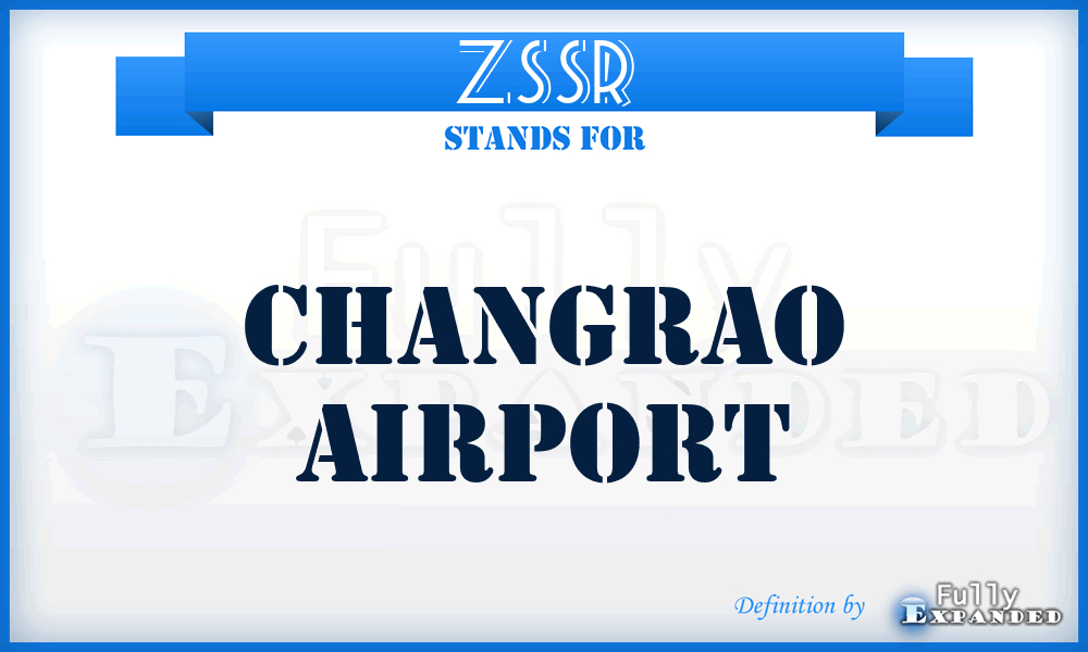 ZSSR - Changrao airport