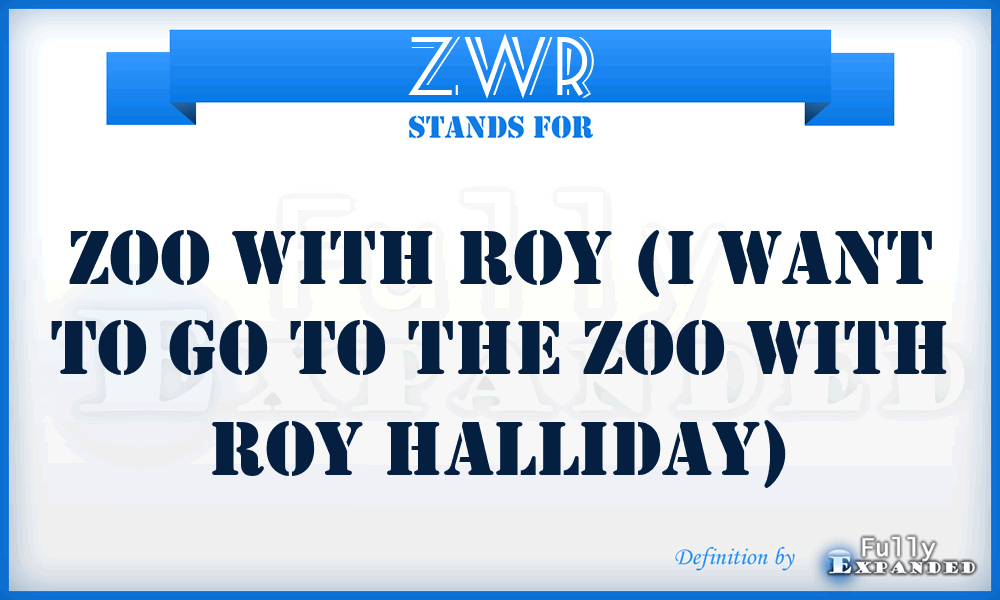 ZWR - Zoo With Roy (I Want to go to the Zoo With Roy Halliday)