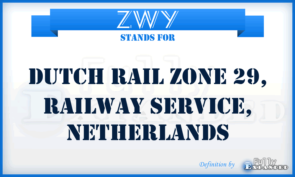 ZWY - Dutch Rail Zone 29, Railway Service, Netherlands