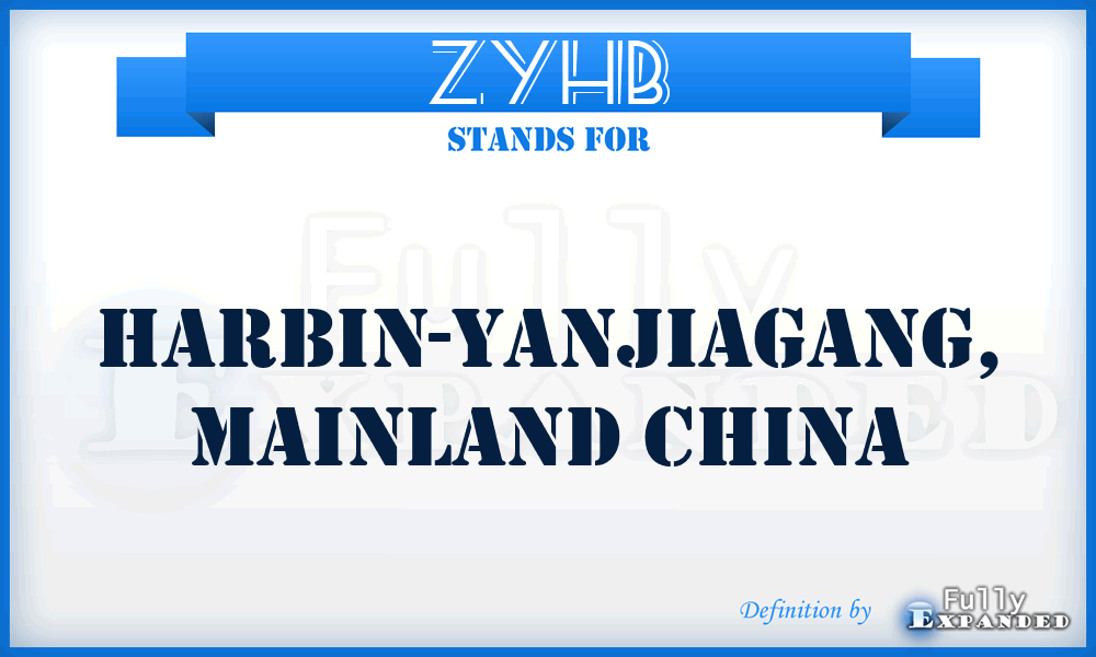 ZYHB - Harbin-Yanjiagang, Mainland China