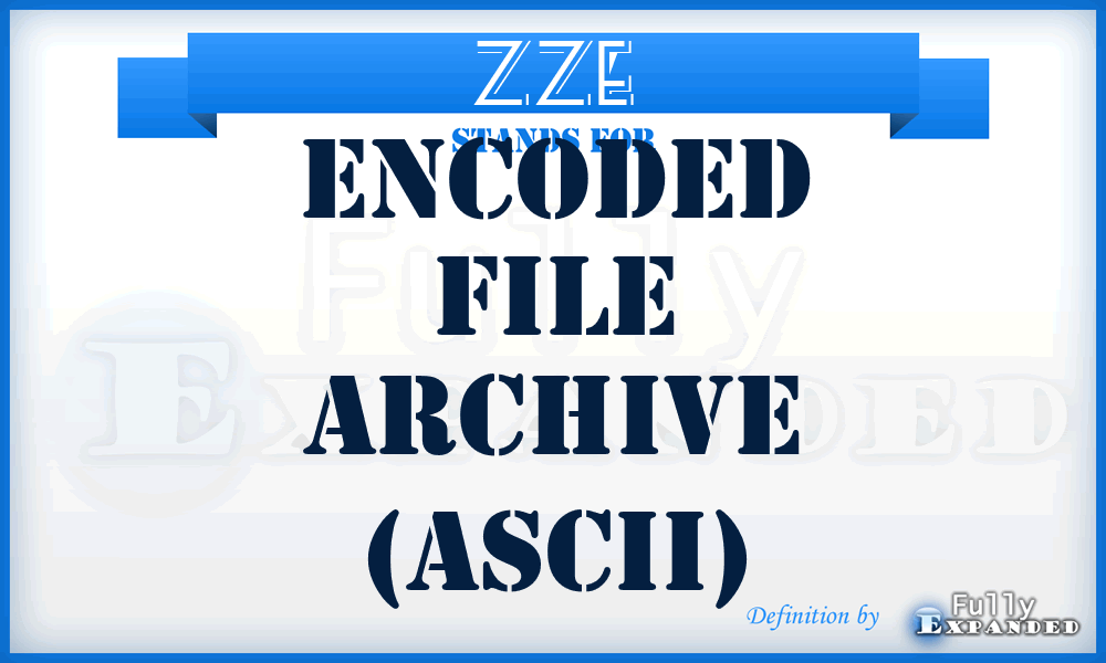 ZZE - Encoded file archive (ascii)