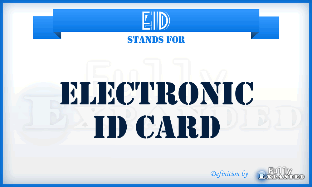 eID - electronic ID card