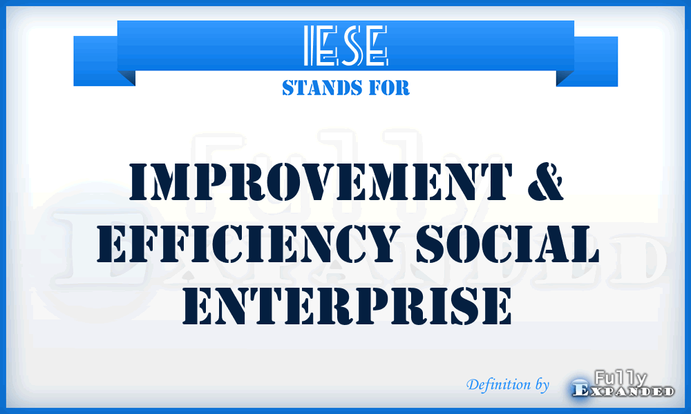 iESE - Improvement & Efficiency Social Enterprise