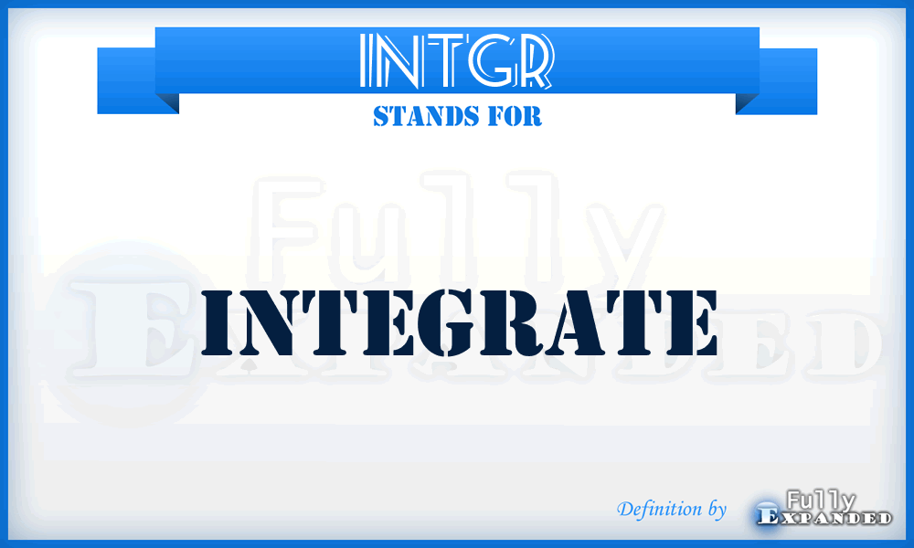 intgr - integrate