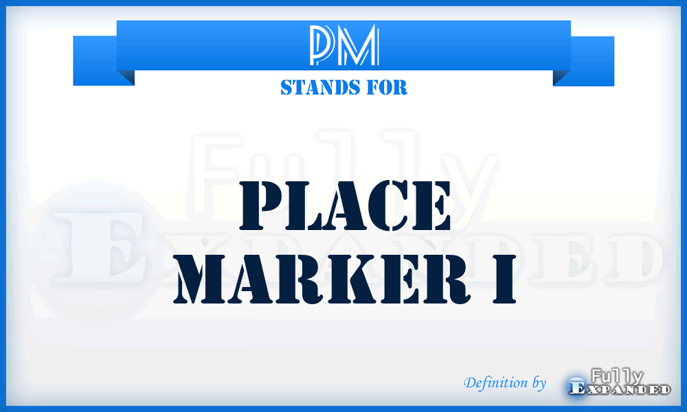 pm - Place marker I