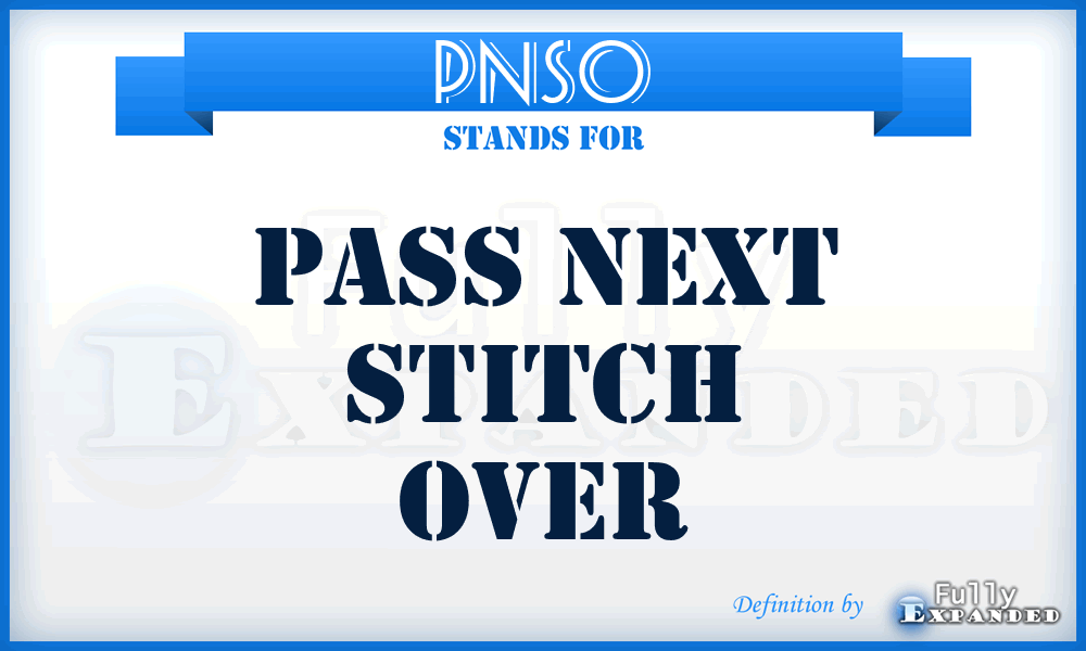 pnso - Pass next stitch over